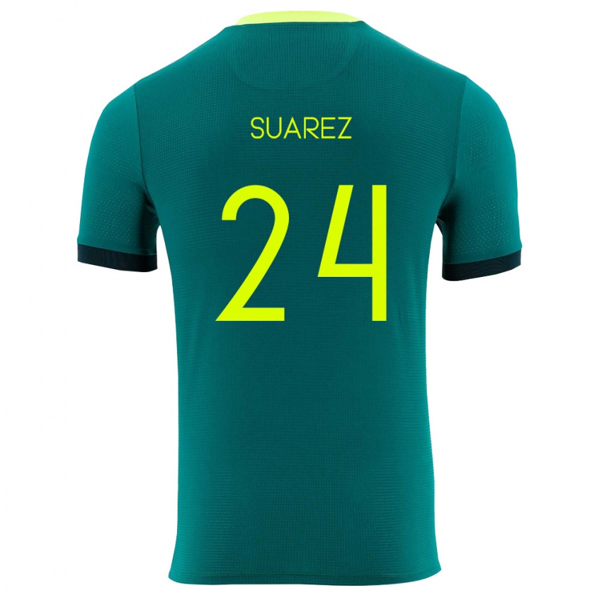 גברים בוליביה מרסלו סבסטיאן סוארס חוסטיניאנו #24 ירוק צהוב שחור ג'רזי ביתית 26-28 חולצה קצרה