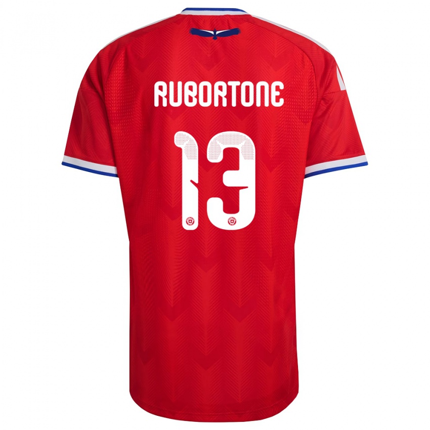 גברים צ'ילה Giovanni Rubortone #13 אדום לבן כחול ג'רזי ביתית 26-28 חולצה קצרה