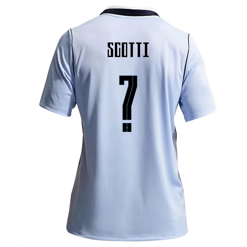 גברים אורוגוואי Nicolás Scotti #0 כחול שמיים לבן ג'רזי ביתית 26-28 חולצה קצרה