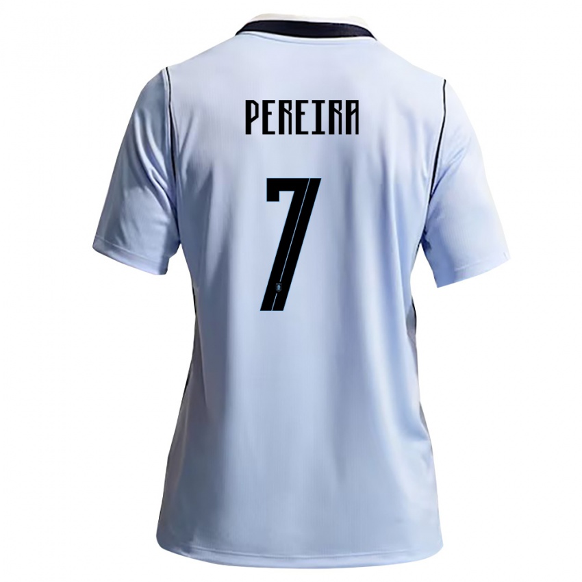 גברים אורוגוואי Bruno Pereira #7 כחול שמיים לבן ג'רזי ביתית 26-28 חולצה קצרה