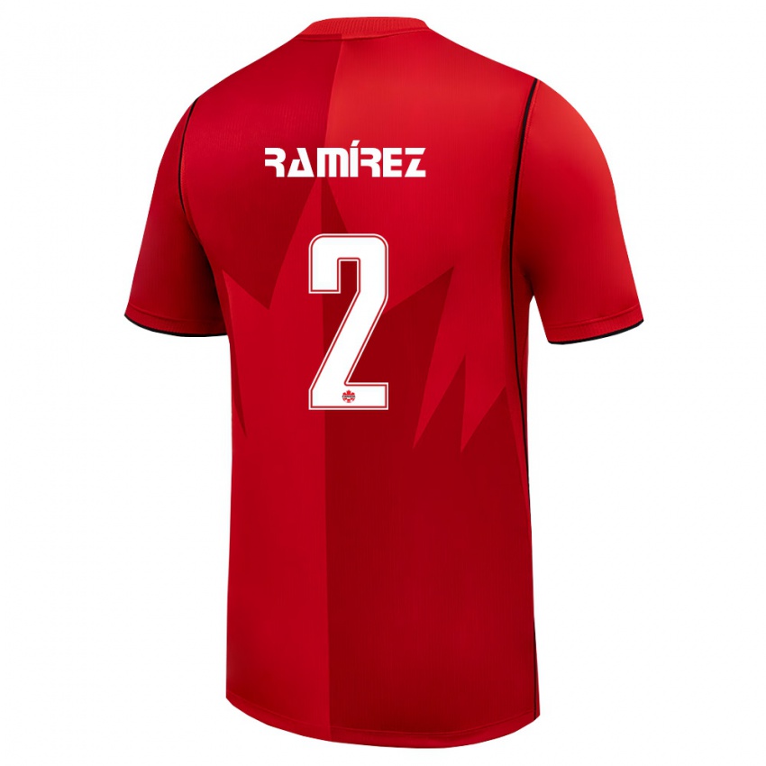 גברים קנדה Luis Ramírez #2 אדום לבן ג'רזי ביתית 26-28 חולצה קצרה