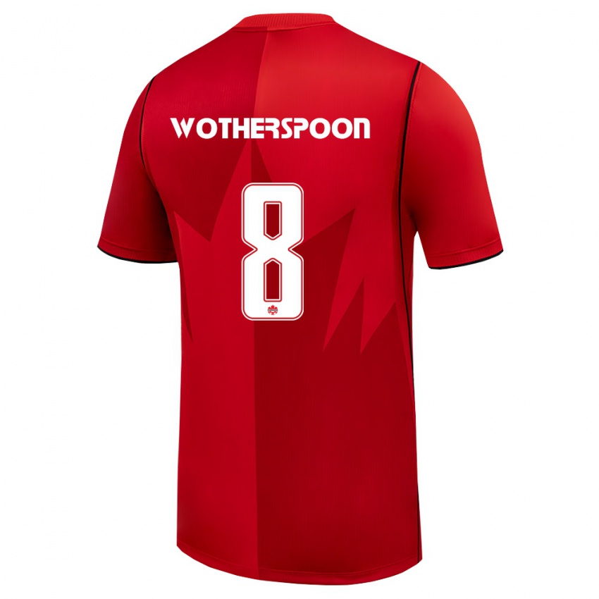 גברים קנדה דייוויד וות׳רספון #8 אדום לבן ג'רזי ביתית 26-28 חולצה קצרה