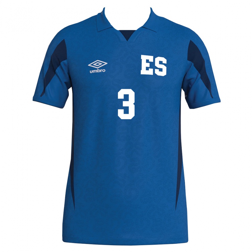 גברים אל סלוודור סרינה וייה קוויאר #3 כחול כהה ג'רזי ביתית 26-28 חולצה קצרה