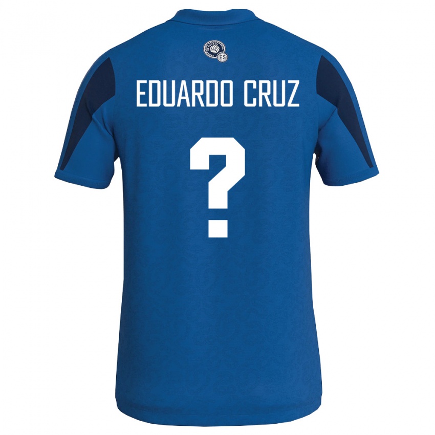 גברים אל סלוודור Eduardo Cruz #0 כחול כהה ג'רזי ביתית 26-28 חולצה קצרה