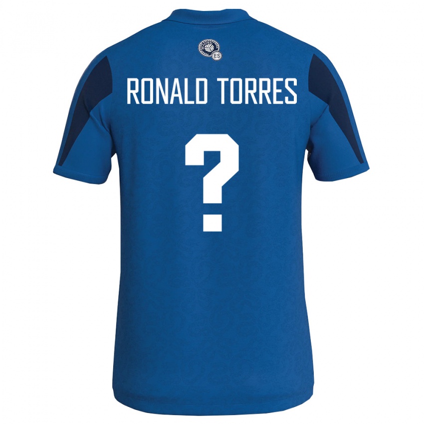 גברים אל סלוודור Ronald Torres #0 כחול כהה ג'רזי ביתית 26-28 חולצה קצרה
