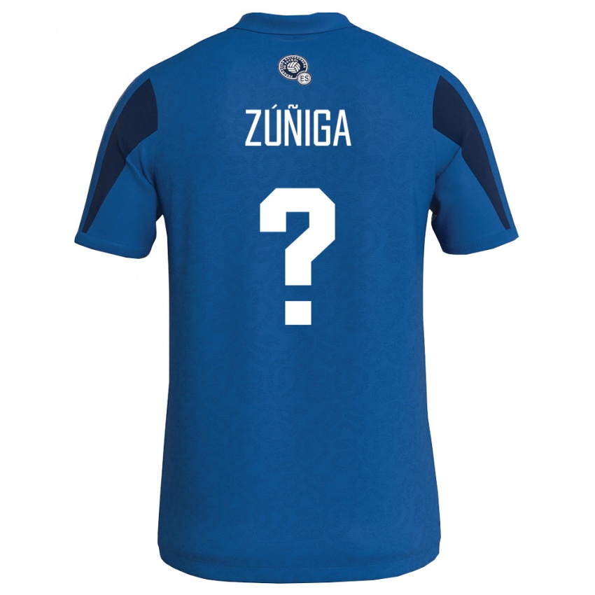 גברים אל סלוודור סטפני זוניגה #0 כחול כהה ג'רזי ביתית 26-28 חולצה קצרה