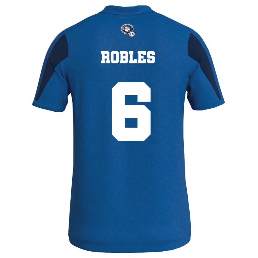 גברים אל סלוודור Joseph Robles #6 כחול כהה ג'רזי ביתית 26-28 חולצה קצרה
