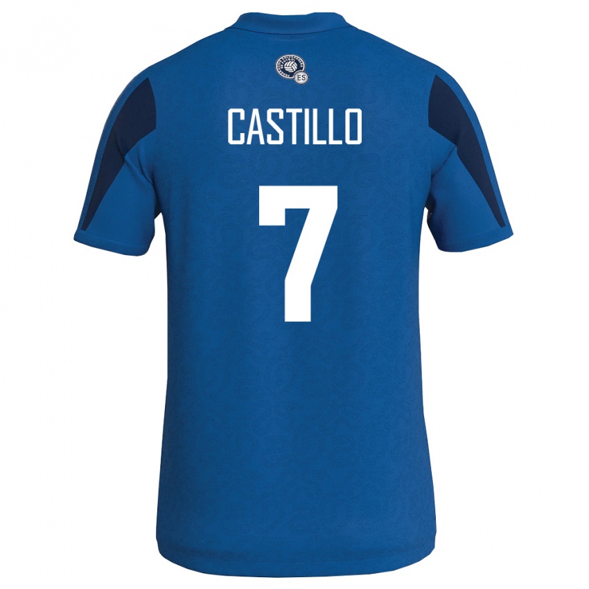 גברים אל סלוודור פרנסיס קסטיו #7 כחול כהה ג'רזי ביתית 26-28 חולצה קצרה