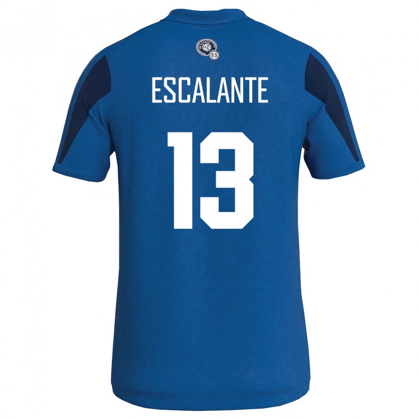 גברים אל סלוודור Manrique Escalante #13 כחול כהה ג'רזי ביתית 26-28 חולצה קצרה