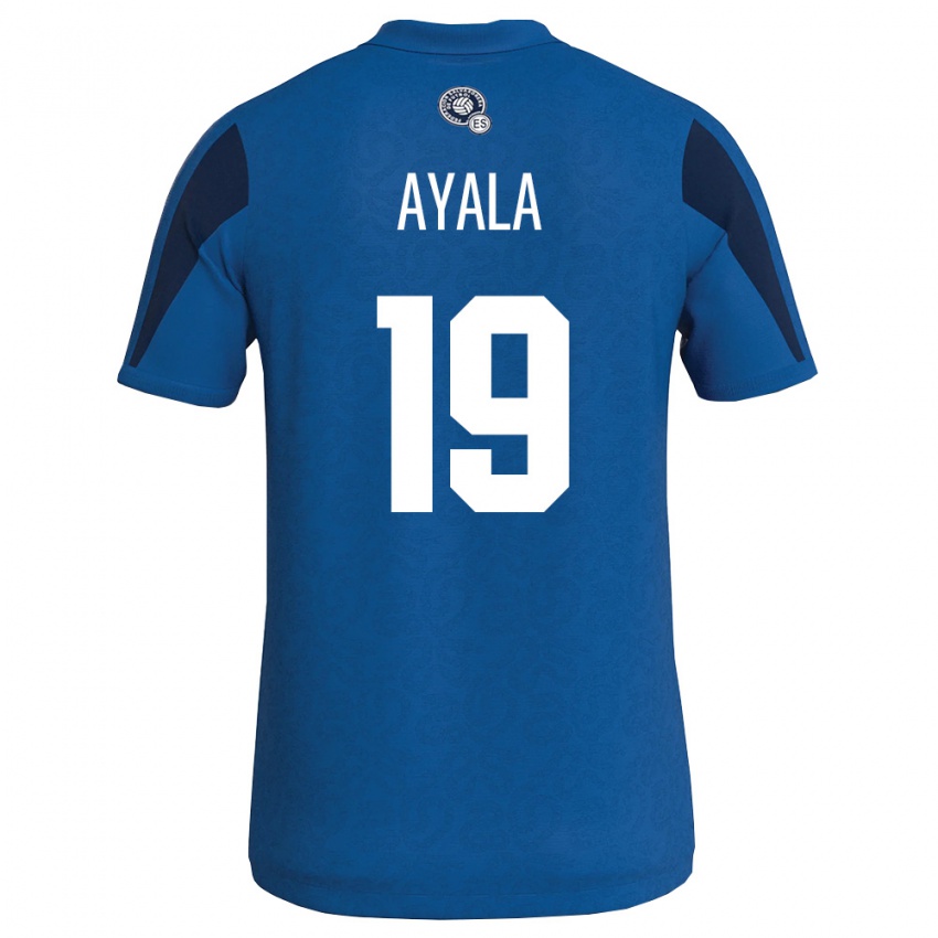 גברים אל סלוודור Paolo Ayala #19 כחול כהה ג'רזי ביתית 26-28 חולצה קצרה