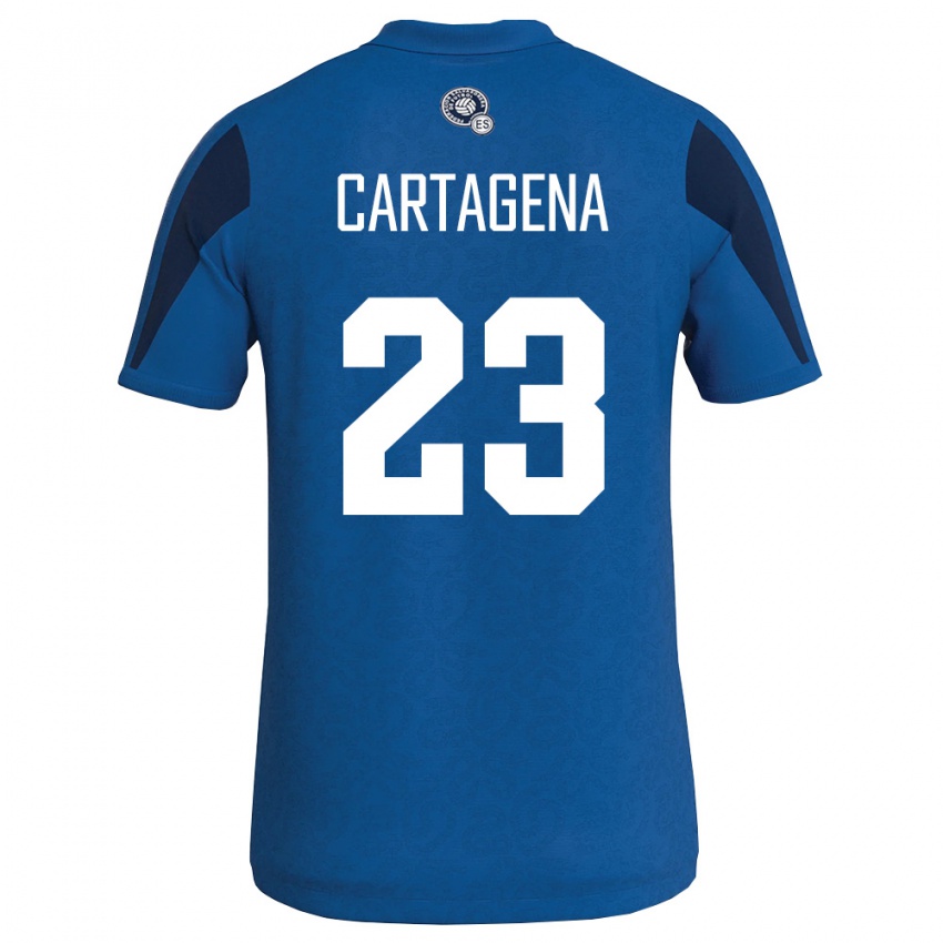 גברים אל סלוודור מלווין קרטחנה #23 כחול כהה ג'רזי ביתית 26-28 חולצה קצרה