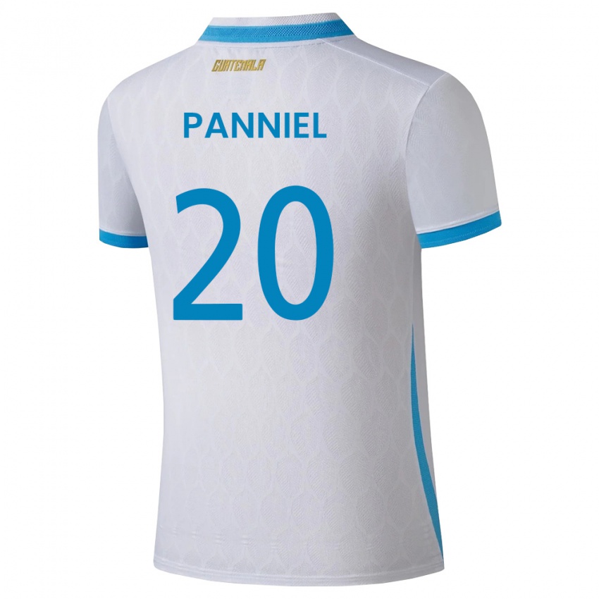 גברים גואטמלה Troi Panniel #20 לבן כחול שמיים זהב ג'רזי ביתית 26-28 חולצה קצרה