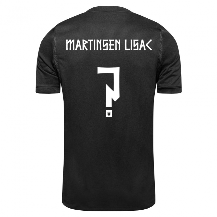 גברים נורבגיה Lukas Martinsen Lisac #0 שחור הרחק ג'רזי 26-28 חולצה קצרה
