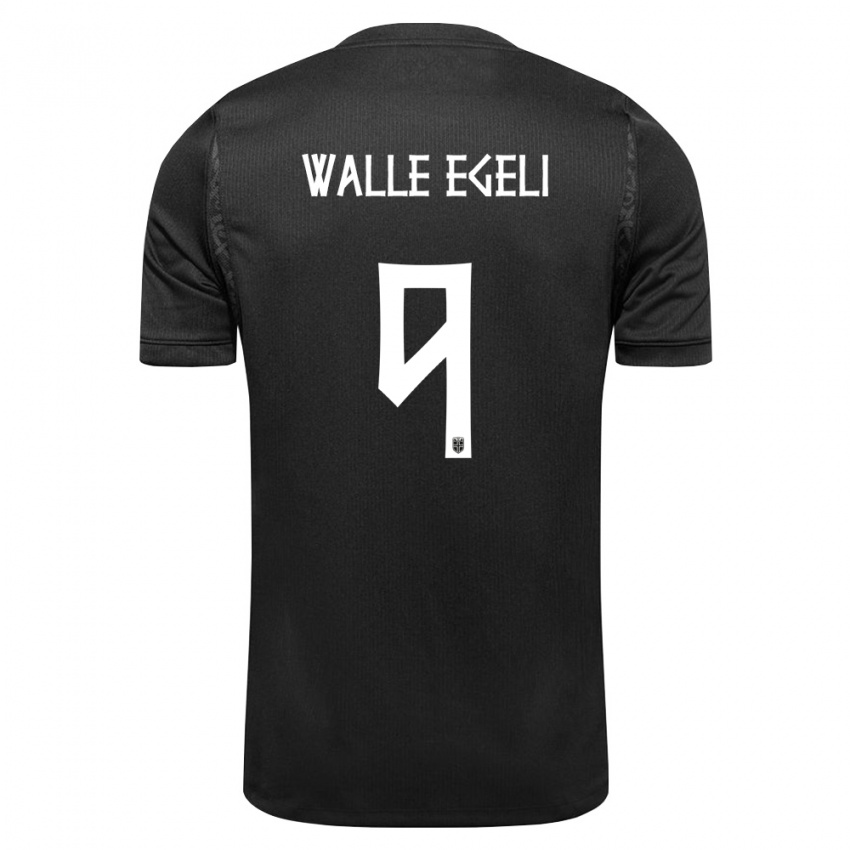גברים נורבגיה Sindre Walle Egeli #9 שחור הרחק ג'רזי 26-28 חולצה קצרה