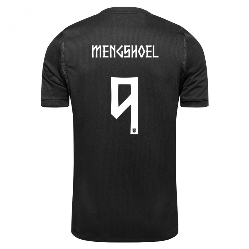 גברים נורבגיה Olav Dobloug Mengshoel #9 שחור הרחק ג'רזי 26-28 חולצה קצרה