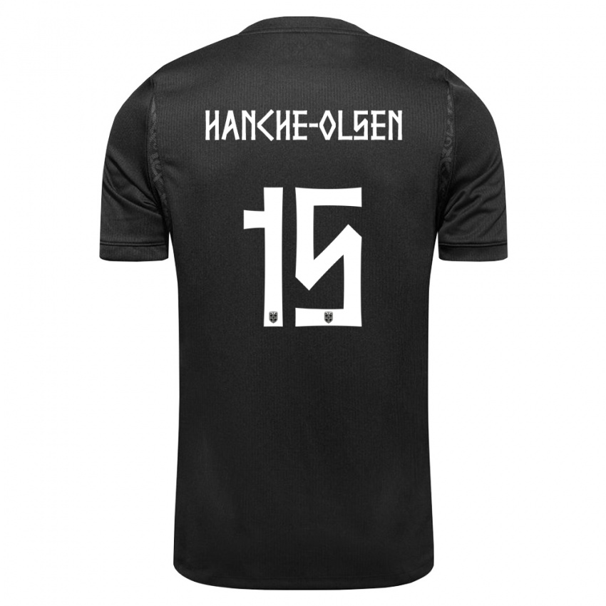 גברים נורבגיה Peder Hanche-Olsen #15 שחור הרחק ג'רזי 26-28 חולצה קצרה