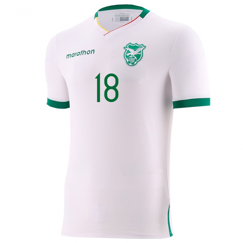 גברים בוליביה גוסטבו פרדו אורטיס #18 לבן ירוק אדום הרחק ג'רזי 26-28 חולצה קצרה