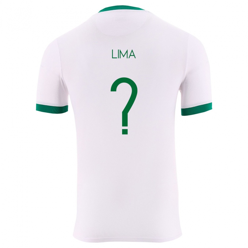 גברים בוליביה Rai Lima #0 לבן ירוק אדום הרחק ג'רזי 26-28 חולצה קצרה