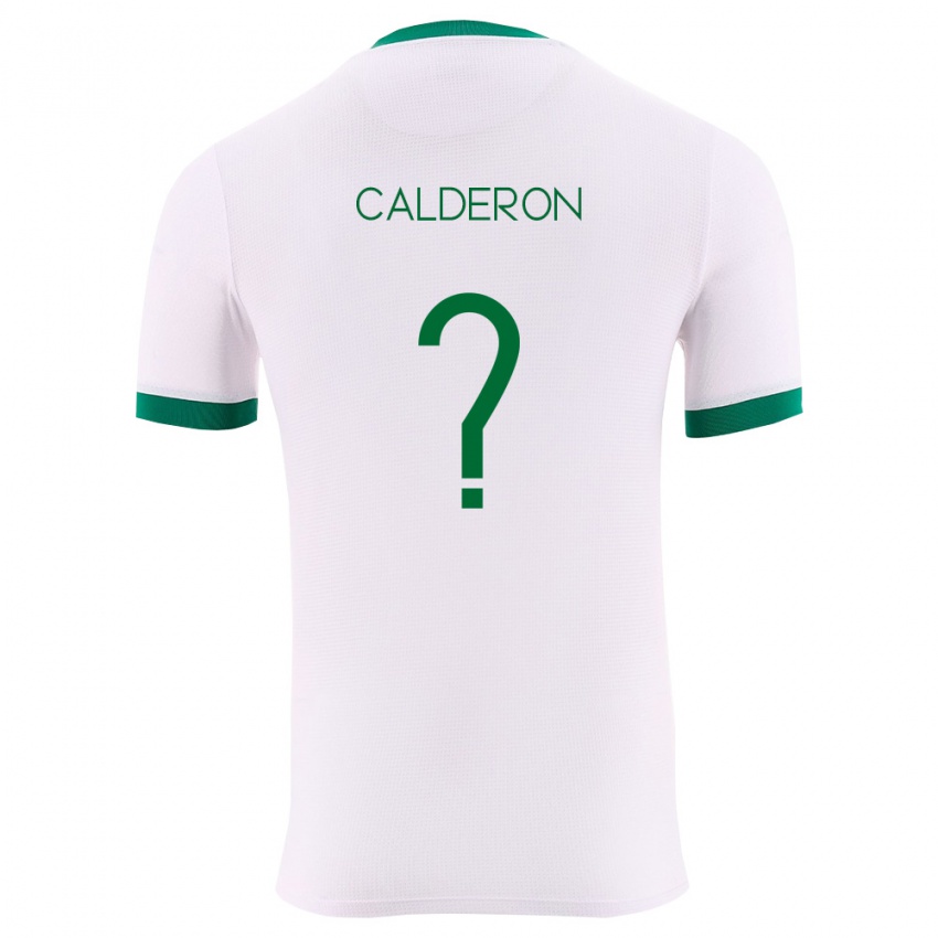 גברים בוליביה Micaela Calderon #0 לבן ירוק אדום הרחק ג'רזי 26-28 חולצה קצרה