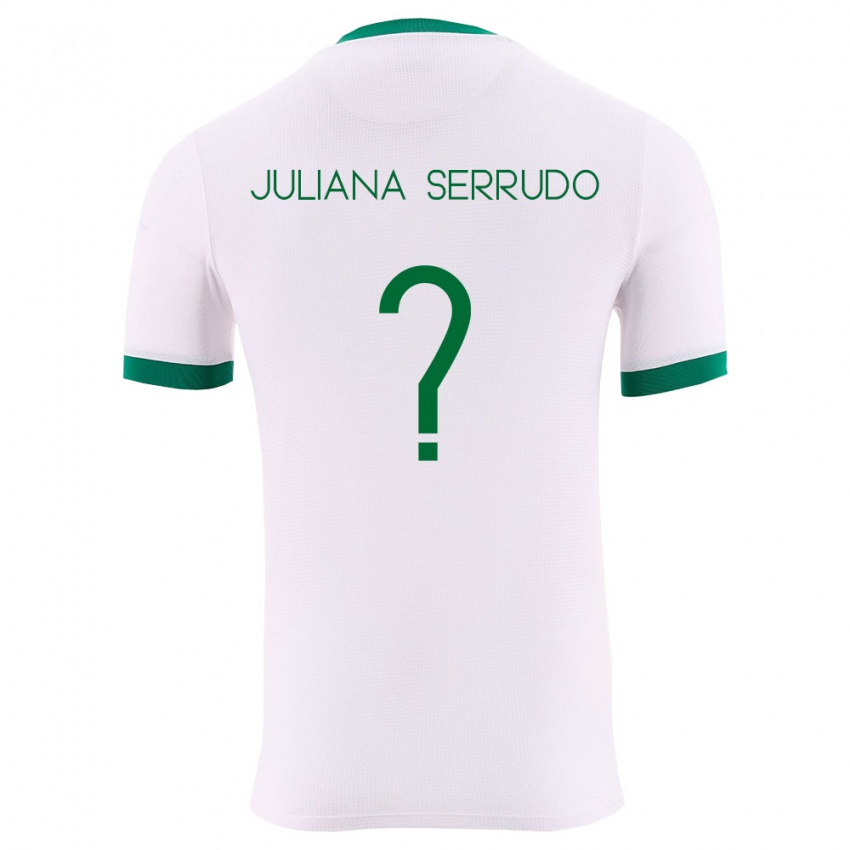 גברים בוליביה Eyda Juliana Serrudo #0 לבן ירוק אדום הרחק ג'רזי 26-28 חולצה קצרה