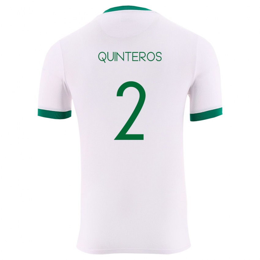 גברים בוליביה ג׳יירו קווינטרוס #2 לבן ירוק אדום הרחק ג'רזי 26-28 חולצה קצרה