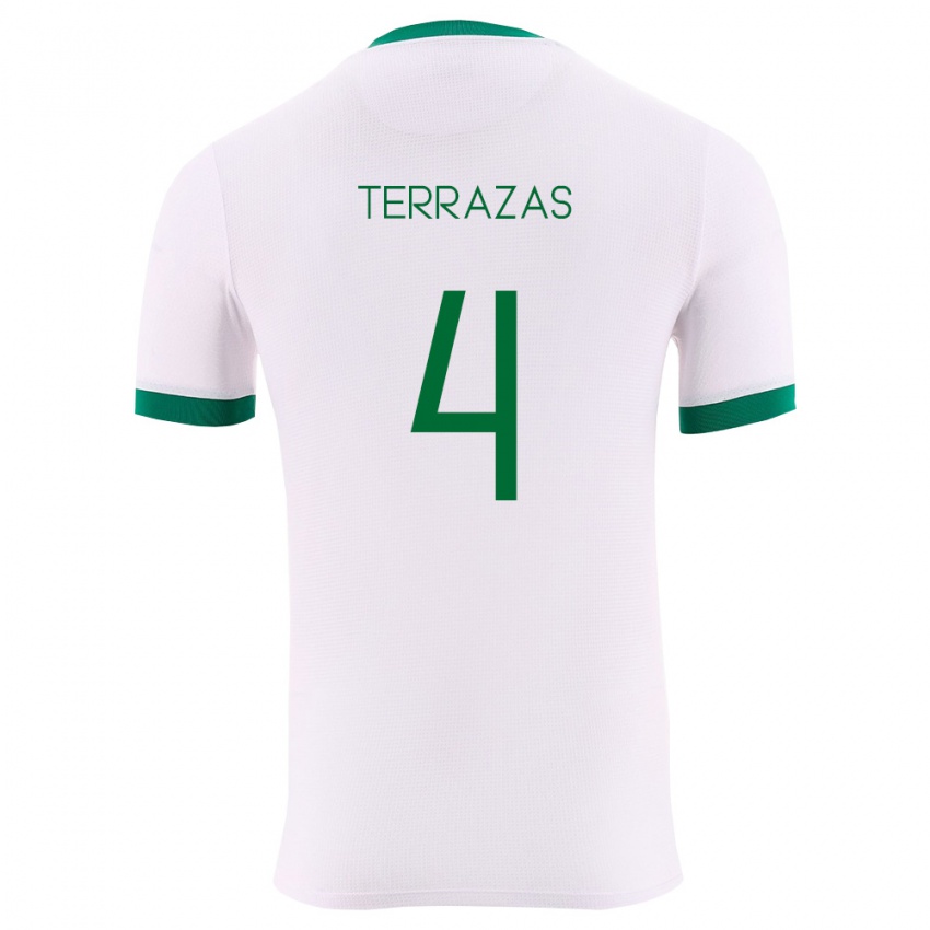 גברים בוליביה Sergio Terrazas #4 לבן ירוק אדום הרחק ג'רזי 26-28 חולצה קצרה