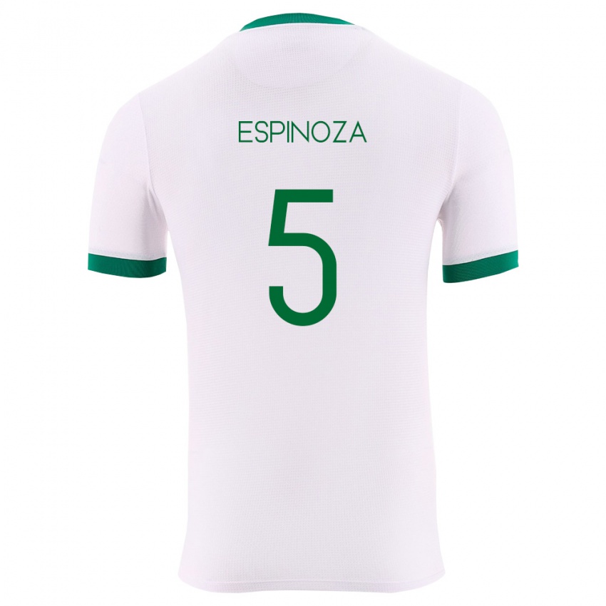 גברים בוליביה מתיאס אספינוזה #5 לבן ירוק אדום הרחק ג'רזי 26-28 חולצה קצרה