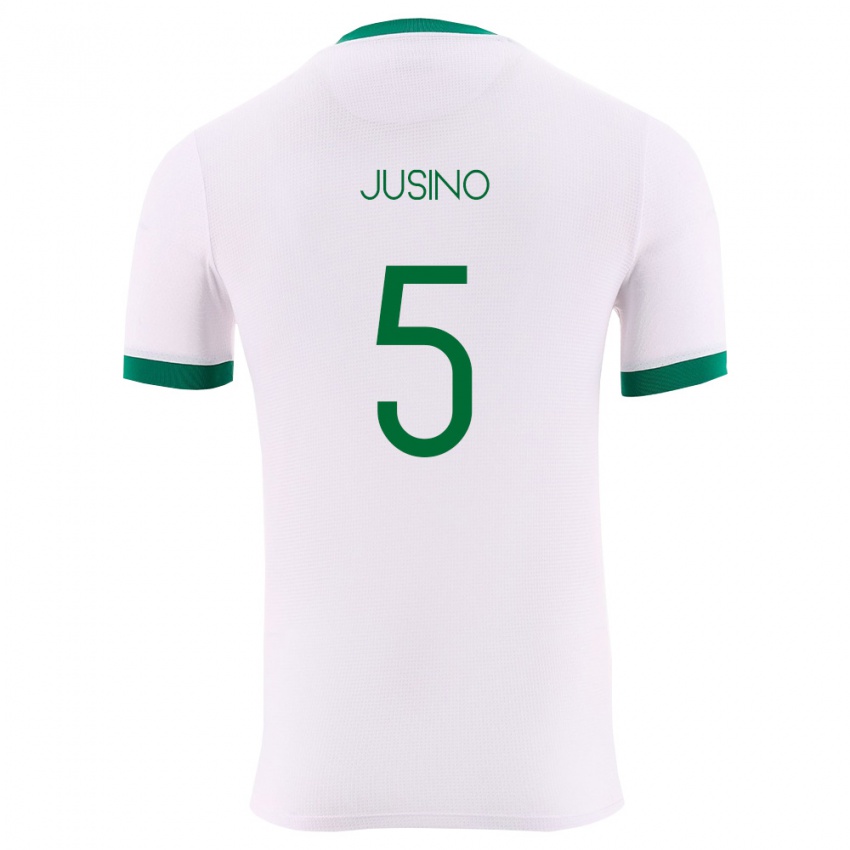 גברים בוליביה אדריאן ג׳וסינו #5 לבן ירוק אדום הרחק ג'רזי 26-28 חולצה קצרה