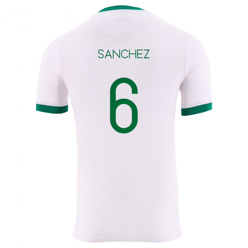 גברים בוליביה Lucas Sanchez #6 לבן ירוק אדום הרחק ג'רזי 26-28 חולצה קצרה