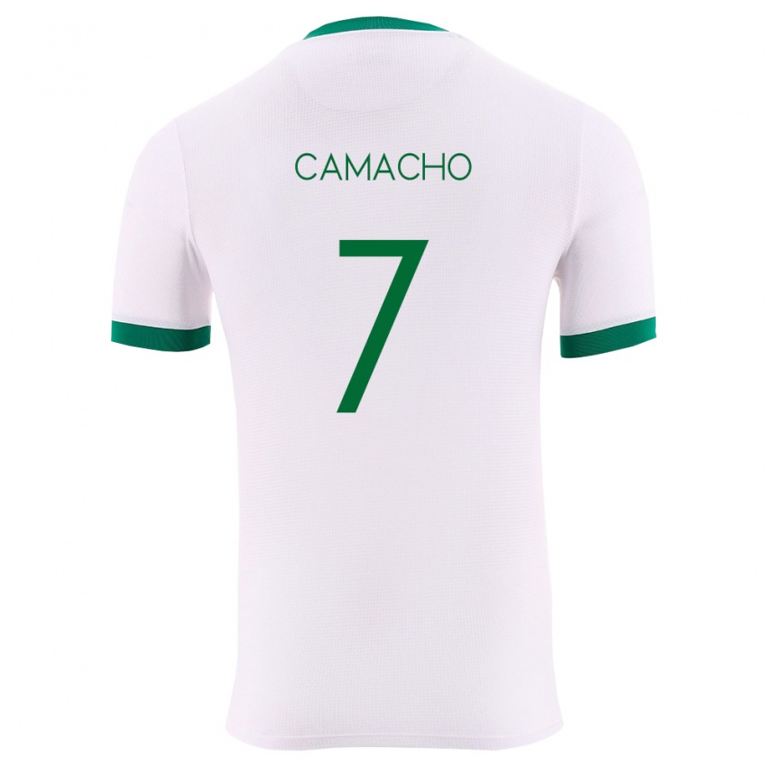גברים בוליביה Alejandro Camacho #7 לבן ירוק אדום הרחק ג'רזי 26-28 חולצה קצרה
