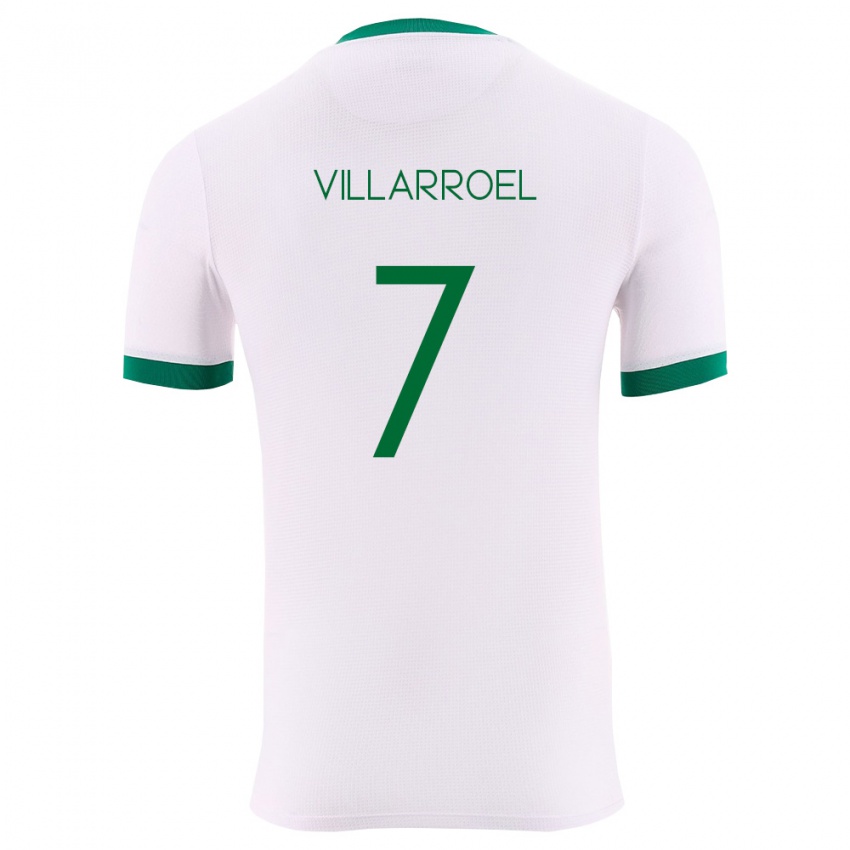 גברים בוליביה Miguel Villarroel #7 לבן ירוק אדום הרחק ג'רזי 26-28 חולצה קצרה