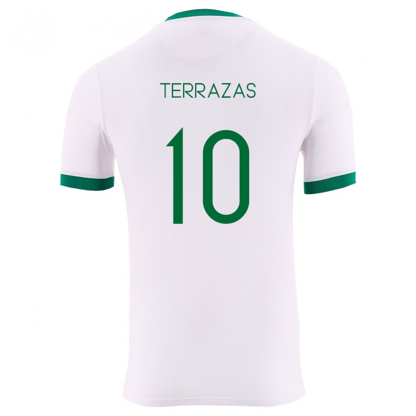 גברים בוליביה אדליד טראסאס #10 לבן ירוק אדום הרחק ג'רזי 26-28 חולצה קצרה