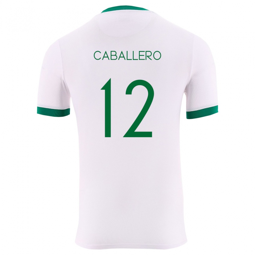 גברים בוליביה Diego Caballero #12 לבן ירוק אדום הרחק ג'רזי 26-28 חולצה קצרה