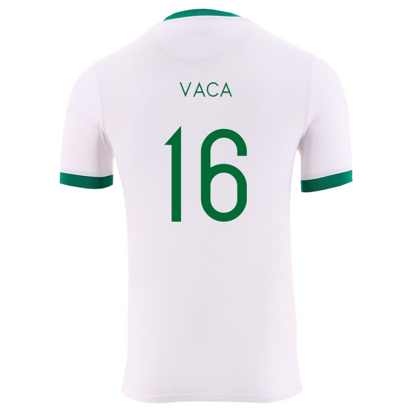 גברים בוליביה ארווין ואקה #16 לבן ירוק אדום הרחק ג'רזי 26-28 חולצה קצרה