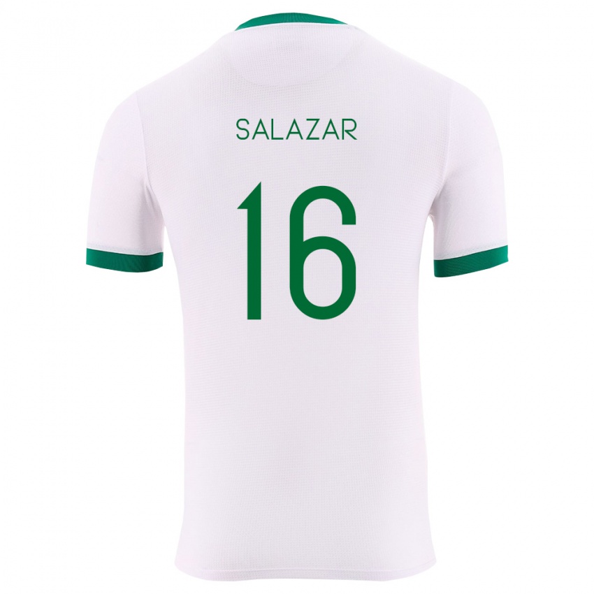 גברים בוליביה Marco Salazar #16 לבן ירוק אדום הרחק ג'רזי 26-28 חולצה קצרה