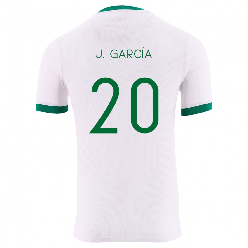 גברים בוליביה John García #20 לבן ירוק אדום הרחק ג'רזי 26-28 חולצה קצרה