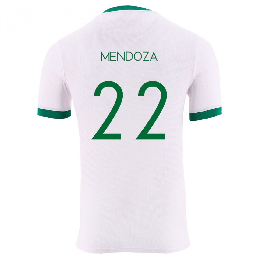 גברים בוליביה Gonzalo Mendoza #22 לבן ירוק אדום הרחק ג'רזי 26-28 חולצה קצרה
