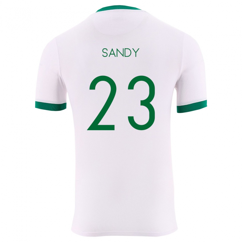 גברים בוליביה Daniel Sandy #23 לבן ירוק אדום הרחק ג'רזי 26-28 חולצה קצרה