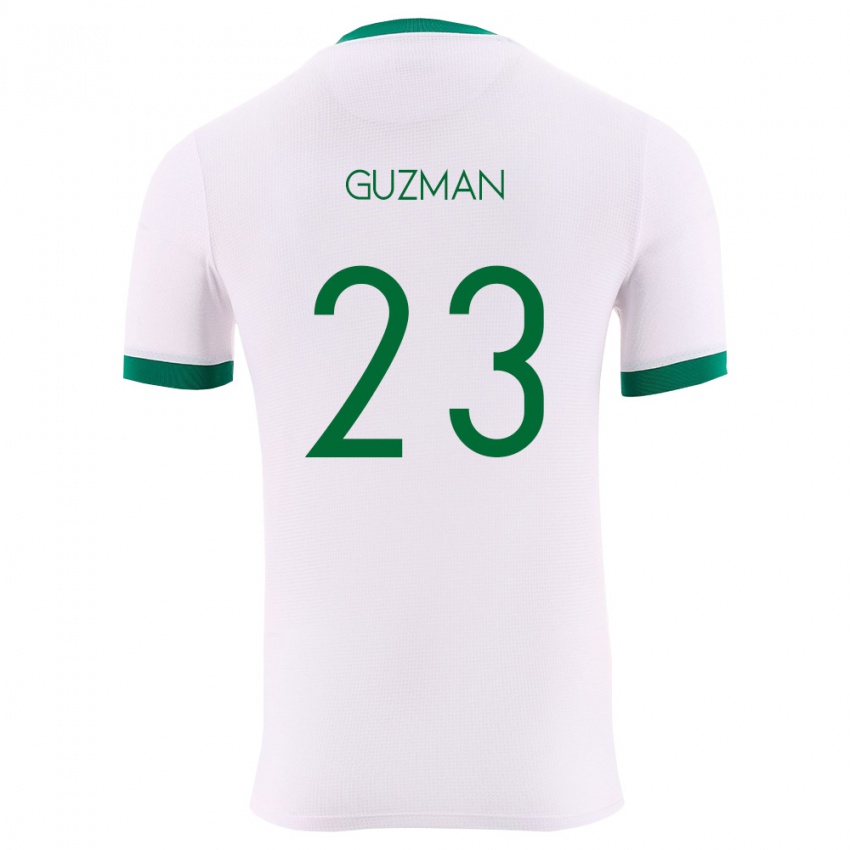 גברים בוליביה Leonardo Guzmán #23 לבן ירוק אדום הרחק ג'רזי 26-28 חולצה קצרה