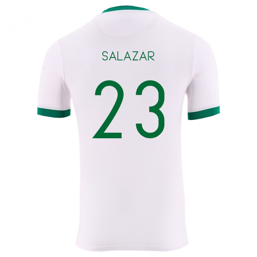 גברים בוליביה Alba Salazar #23 לבן ירוק אדום הרחק ג'רזי 26-28 חולצה קצרה