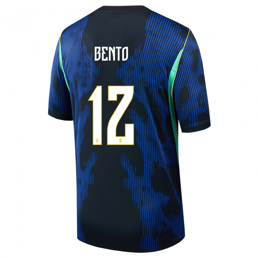 גברים ברזיל Bento #12 כחול כהה צהוב הרחק ג'רזי 26-28 חולצה קצרה
