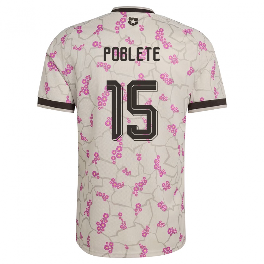 גברים צ'ילה Jaime Poblete #15 לבן סגול הרחק ג'רזי 26-28 חולצה קצרה