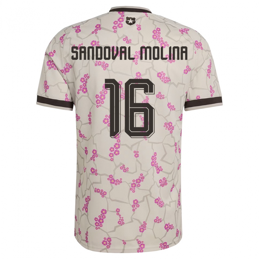 גברים צ'ילה Mario Sandoval Molina #16 לבן סגול הרחק ג'רזי 26-28 חולצה קצרה