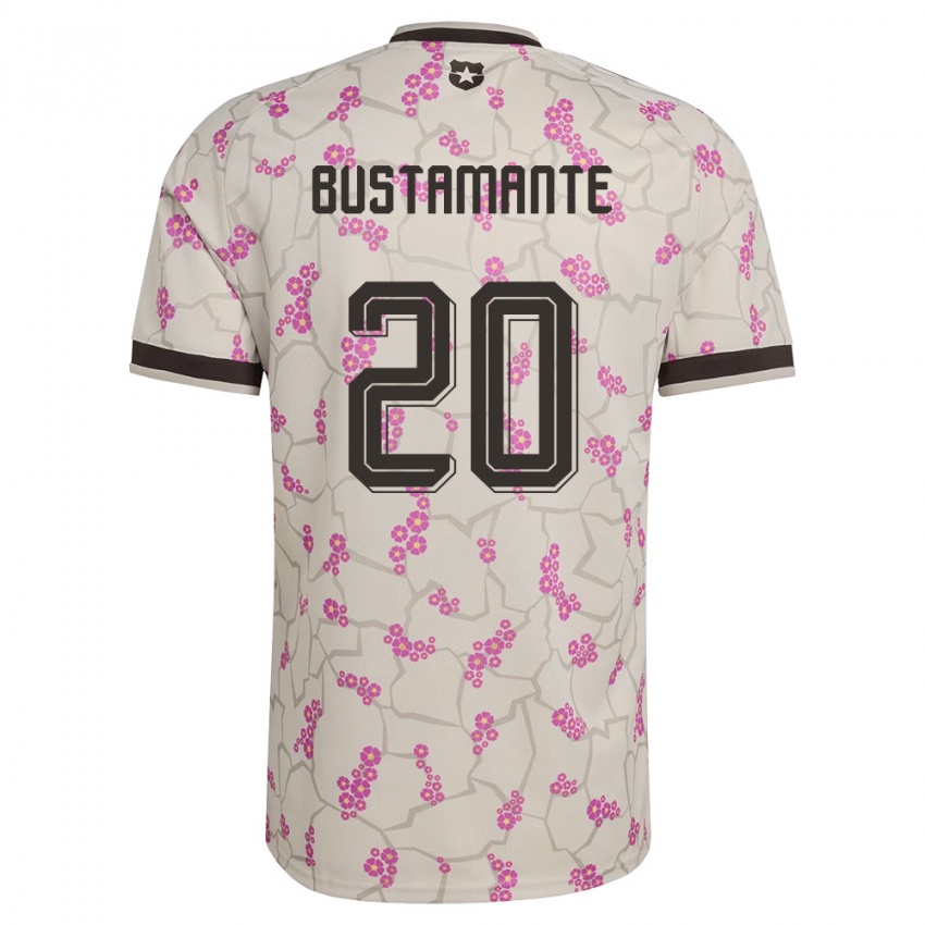 גברים צ'ילה Paloma Bustamante #20 לבן סגול הרחק ג'רזי 26-28 חולצה קצרה