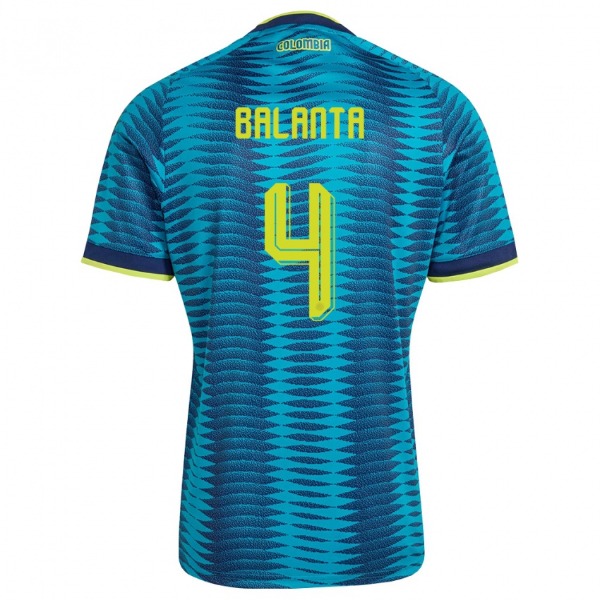 גברים קולומביה Marlon Balanta #4 כחול כהה צהוב הרחק ג'רזי 26-28 חולצה קצרה