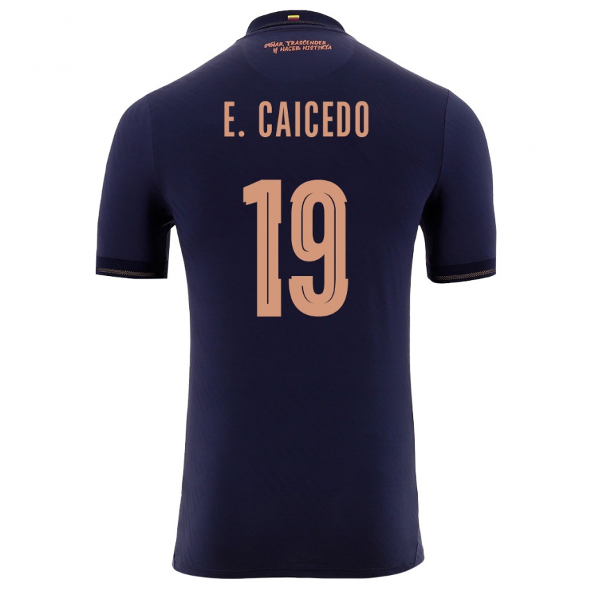 גברים אקוודור Elian Caicedo #19 כהה זהב הרחק ג'רזי 26-28 חולצה קצרה