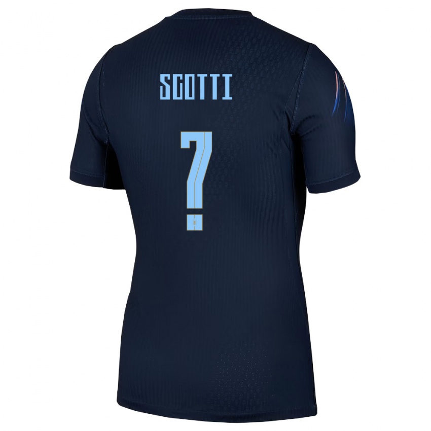 גברים אורוגוואי Nicolás Scotti #0 שחור כחול הרחק ג'רזי 26-28 חולצה קצרה