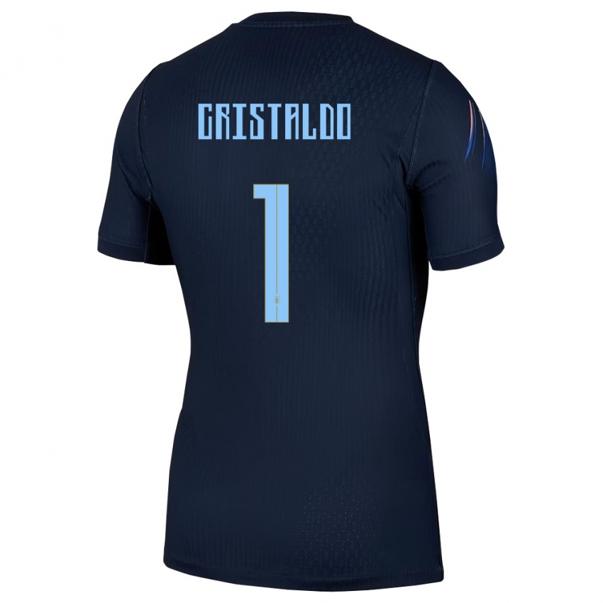 גברים אורוגוואי Fabian Cristaldo #1 שחור כחול הרחק ג'רזי 26-28 חולצה קצרה