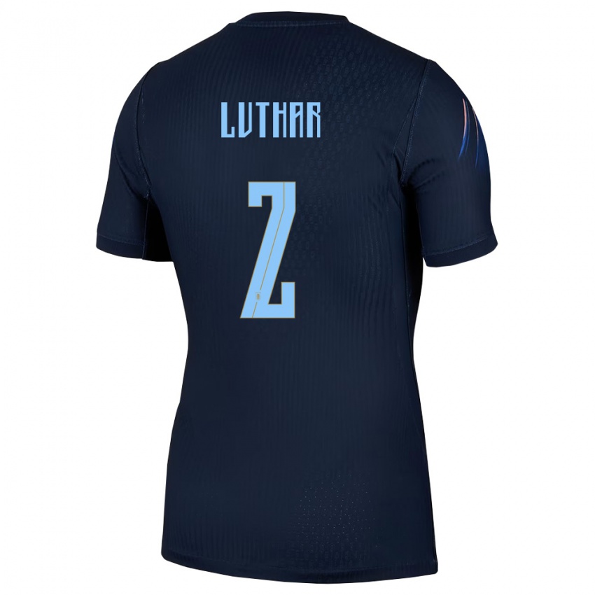 גברים אורוגוואי Thiago Luthar #2 שחור כחול הרחק ג'רזי 26-28 חולצה קצרה