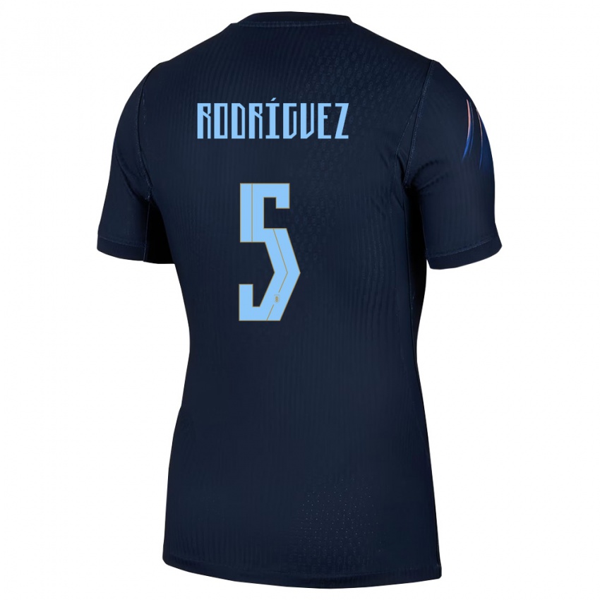 גברים אורוגוואי Juan Rodríguez #5 שחור כחול הרחק ג'רזי 26-28 חולצה קצרה